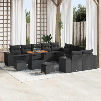 Set de canapele pentru grădină 13 pcs Negru 90 x 55 x 71 cm GartenMobel Dekor