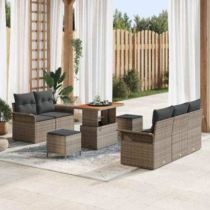Set de canapele pentru grădină 8 pcs Gri 90 x 55 x 71 cm GartenMobel Dekor