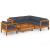 Set mobilier grădină perne gri închis, 7 piese, lemn acacia GartenMobel Dekor