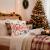 Set 4 fete de perna decorative, 40x40 cm, motive de Craciun, rosu alb Household NewTrend