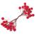 Set decorativ ramuri cu merisoare rosii artificiale inghetate, 15 cm, 200 boabe, rosu Household NewTrend