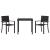Set de masă pentru grădină 3 pcs Negru Rattan poli GartenMobel Dekor