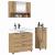 Set de mobilier pentru baie cu sertar 3 pcs stejar artizanal GartenMobel Dekor