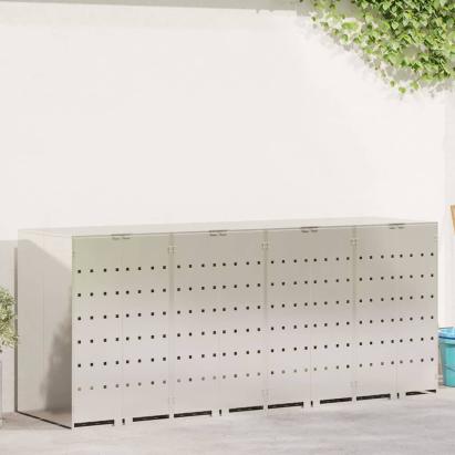 Depozitare pentru 3 pubele Wheelie Argintiu GartenMobel Dekor