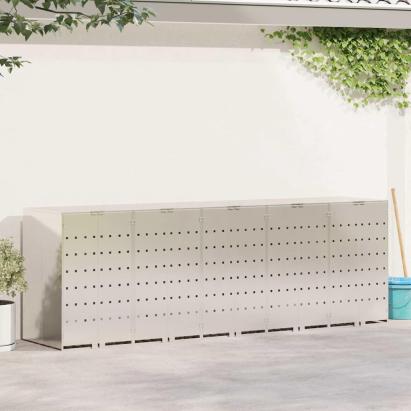 Depozitare pentru 3 pubele Wheelie Argintiu GartenMobel Dekor