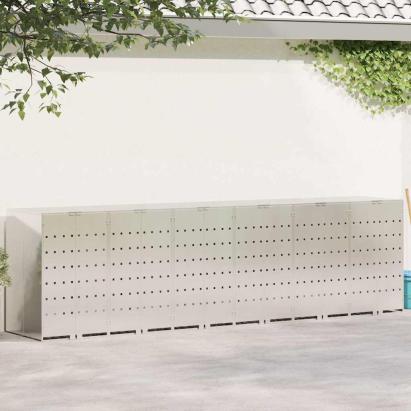 Depozitare pentru 3 pubele Wheelie Argintiu GartenMobel Dekor