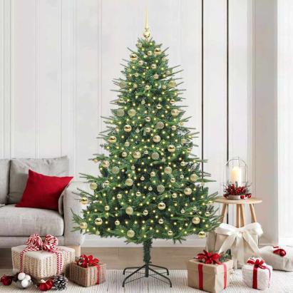 Brad de Crăciun artificial pre-luminat cu set de bile Verde GartenMobel Dekor