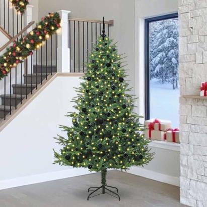 Brad de Crăciun artificial pre-luminat cu set de bile Verde GartenMobel Dekor