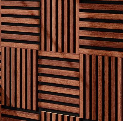 Modul riflaj MDF decorativ LDA PREMIUM de tip panou acustic, Stejar Maro, 30x30 cm Household NewTrend