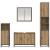 Set de mobilier pentru baie Pe perete 4 pcs stejar artizanal GartenMobel Dekor