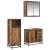Set de mobilier pentru baie 3 pcs Lemn vechi 65 x 33 x 60 cm GartenMobel Dekor