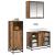 Set de mobilier pentru baie 3 pcs Lemn vechi 80 x 33 x 60 cm GartenMobel Dekor