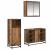 Set de mobilier pentru baie 3 pcs Lemn vechi 80 x 33 x 60 cm GartenMobel Dekor