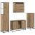 Set de mobilier pentru baie cu sertar 4 pcs stejar artizanal GartenMobel Dekor