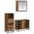Set de mobilier pentru baie 3 pcs Lemn vechi 80 x 33 x 60 cm GartenMobel Dekor