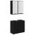 Set dulap baie cu raft cu ușă 2 pcs Stejar Negru Lemn compozit GartenMobel Dekor