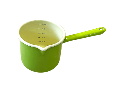 Ibric cilindric emailat 1L verde-crem Handy KitchenServ