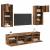 Unități TV de perete cu LED 5 pcs Lemn Vechi 40,5 x 30 x 90 cm GartenMobel Dekor