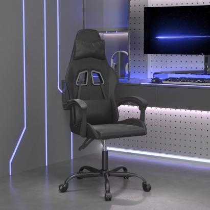 Scaun de gaming pivotant, negru, piele ecologică GartenMobel Dekor