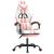 Scaun de gaming pivotant cu suport picioare alb&roz piele eco GartenMobel Dekor