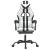 Scaun de gaming pivotant cu suport picioare alb&negru piele eco GartenMobel Dekor