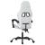 Scaun de gaming pivotant, alb și negru, piele ecologică GartenMobel Dekor