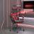 Scaun de gaming pivotant/suport picioare negru/roșu piele eco GartenMobel Dekor
