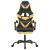 Scaun de gaming pivotant/suport picioare negru/auriu piele eco GartenMobel Dekor