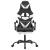 Scaun gaming pivotant/suport picioare negru/alb piele eco GartenMobel Dekor