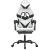 Scaun de gaming pivotant cu suport picioare alb&negru piele eco GartenMobel Dekor