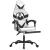 Scaun de gaming pivotant cu suport picioare alb&negru piele eco GartenMobel Dekor