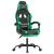 Scaun de gaming pivotant/suport picioare negru/verde piele eco GartenMobel Dekor