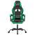 Scaun de gaming pivotant/suport picioare negru/verde piele eco GartenMobel Dekor