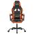 Scaun de gaming pivotant/suport picioare negru/oranj piele eco GartenMobel Dekor