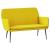 Bancă, galben, 108x79x79 cm, catifea GartenMobel Dekor