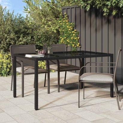 Masă de grădină pentru dining Negru 150 x 90 x 75 cm GartenMobel Dekor