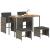 Set mobilier de grădină cu perne, 5 piese, gri, poliratan GartenMobel Dekor