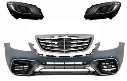 Bara Fata cu Grila Centrala si Faruri Full LED MERCEDES S-Class W222 Facelift (2013-06.2017) S63 Design Performance AutoTuning