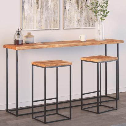 Blat masă 180x40x2,5 cm dreptunghiular lemn acacia margine vie GartenMobel Dekor