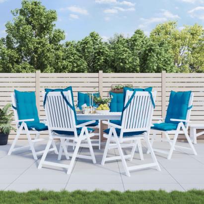 Perne de scaun cu spătar înalt, 6 buc, bleu, țesătură Oxford GartenMobel Dekor
