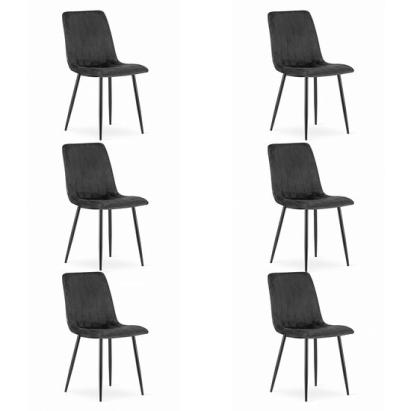 Set 6 scaune bucatarie/living, Artool, Lava, catifea, metal, negru, 43x51x90 cm GartenVIP DiyLine