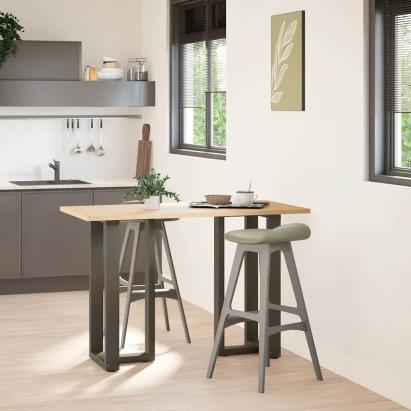 Picioare de masă de bar în formă de T, 2 buc., negru, 40x35x(90-91) cm, oțel GartenMobel Dekor