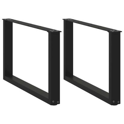 Picioare pentru măsuță de cafea în formă de U, 2 buc., negru, 60x(42-43) cm, oțel GartenMobel Dekor
