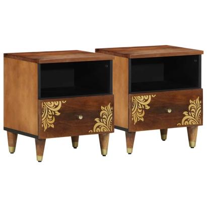 Dulap de noapte cu sertar 2 pcs maro miere 40 x 33 x 46 cm GartenMobel Dekor