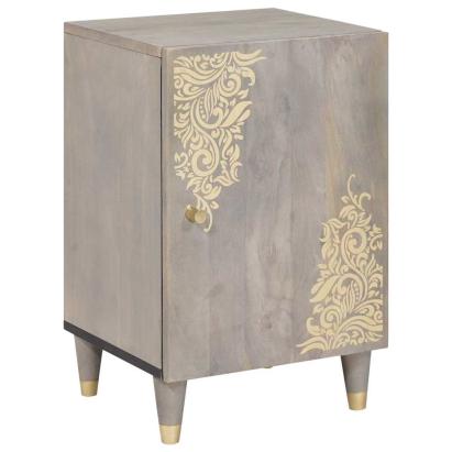 Dulap de Baie cu ușă Gri 38 x 33 x 58 cm Lemn masiv de mango GartenMobel Dekor