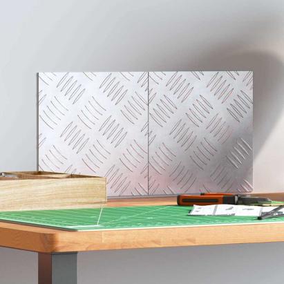 Plăci cu tablouri 2 pcs Argintiu 20 x 20 cm Aluminiu GartenMobel Dekor