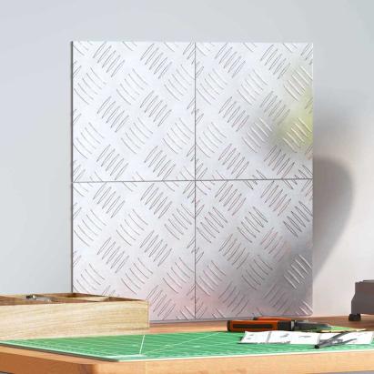 Plăci cu tablouri 4 pcs Argintiu 20 x 20 cm Aluminiu GartenMobel Dekor