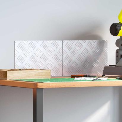 Plăci cu tablouri 2 pcs Argintiu 30 x 20 cm Aluminiu GartenMobel Dekor