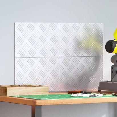 Plăci cu tablouri 4 pcs Argintiu 30 x 20 cm Aluminiu GartenMobel Dekor