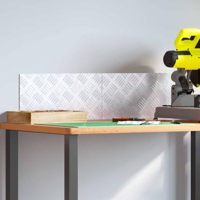 Plăci cu tablouri 2 pcs Argintiu 40 x 20 cm Aluminiu GartenMobel Dekor